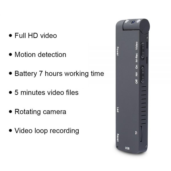 MD14 Motion Detection 1080P Rotable Lens HD Light Body Action Camera Video Loop Recording Camcorder 2