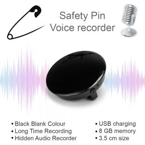 Safety Pin Voice Recorder Professional HD Noise Reduction HiFi MP3 Player Digital Audio Recorder 68H Long