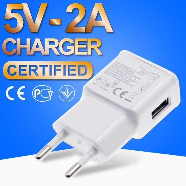 Phone Charger USB Power Travel Adaptor 5V 2A Safe and Good Certified 2000mA Europe Plug