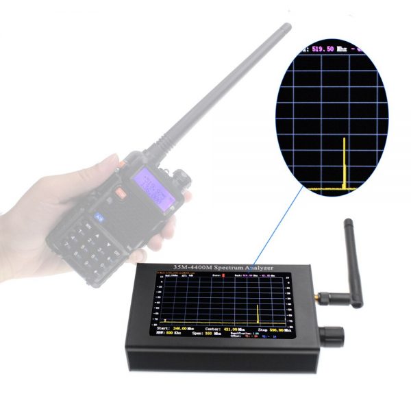 Spectrum Analyzer 35M 4400M Big LCD Screen Wireless Signal Detector for Radio WiFi GSM Camera Search